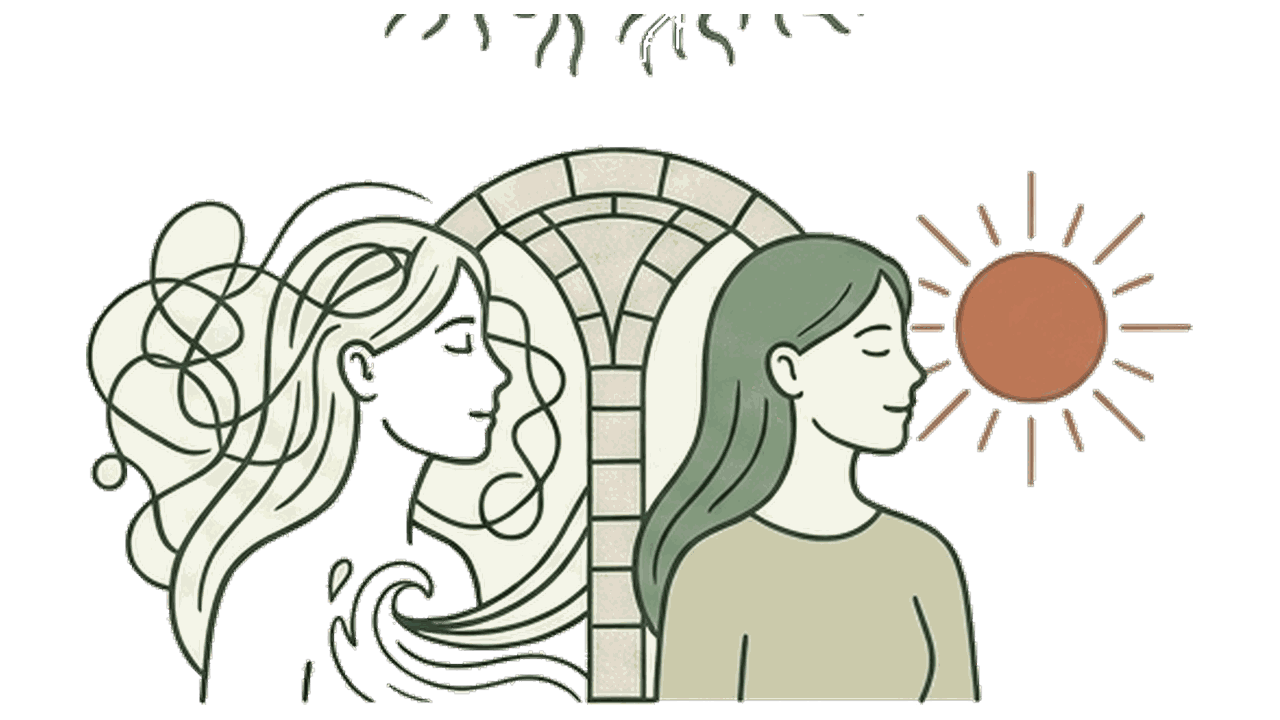 Illustration : du tumulte intérieur à l'apaisement, l'équilibre émotionnel
